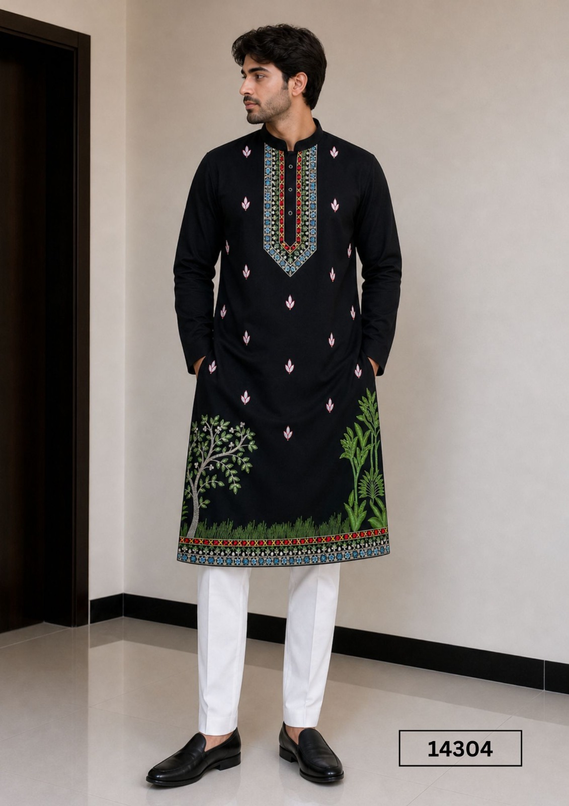 Outluk Vol 143 Linen Satin Embroidered Kurta Pajam Set — Singles, MPA wholesale from Surat — view 5