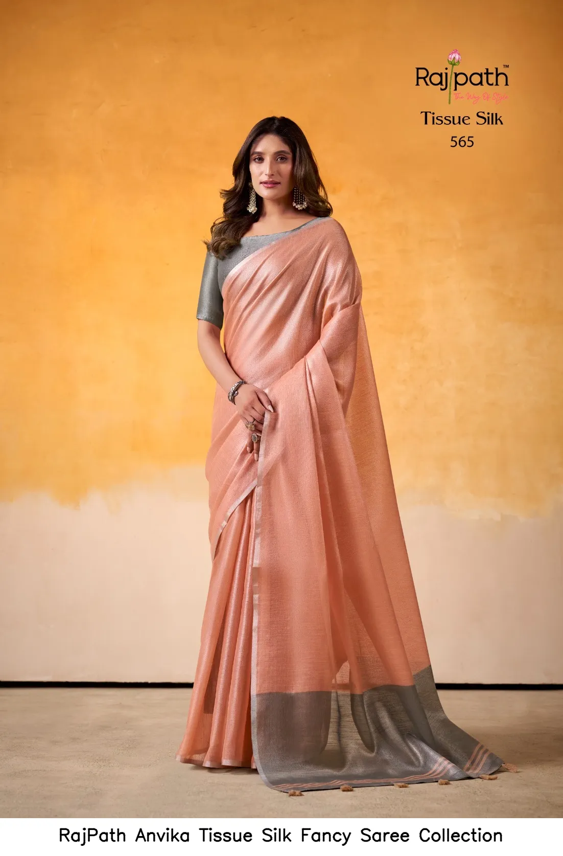 RajPath Anvika Tissue Silk Fancy  Saree Collection — Wholesale Sarees, Rajpath wholesale from Surat — view 9