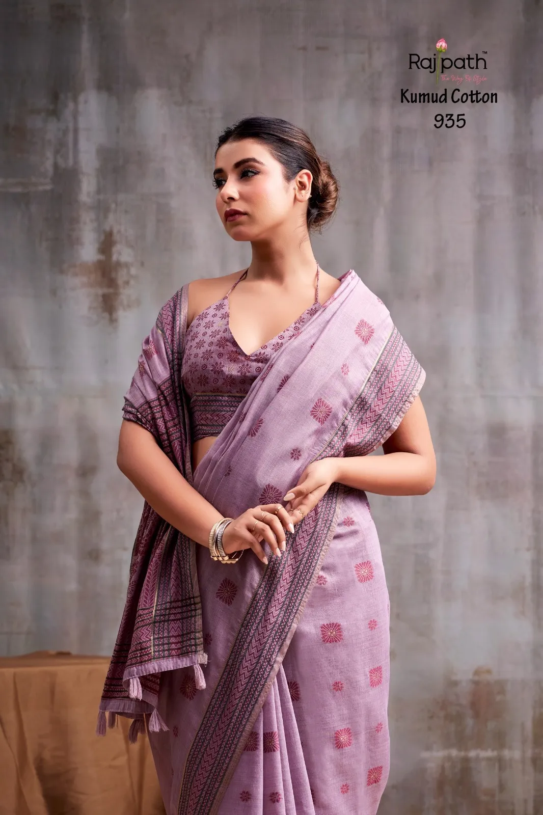 Rajpath Kumud Cotton Thread Worked Saree — Wholesale Sarees, Rajpath wholesale from Surat — view 1