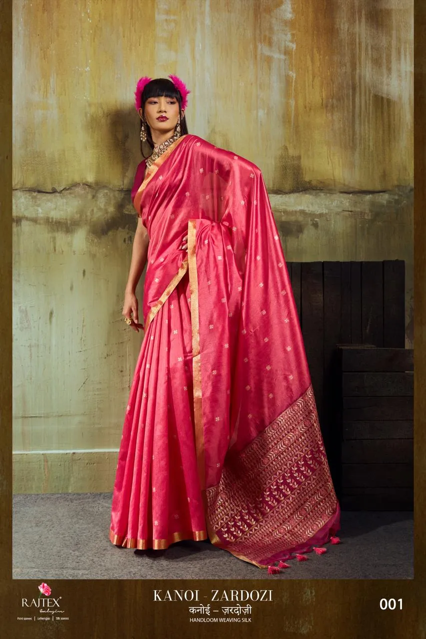 Rajtex Kanoi Zardozi Handloom Weaving Silk Saree Catalog