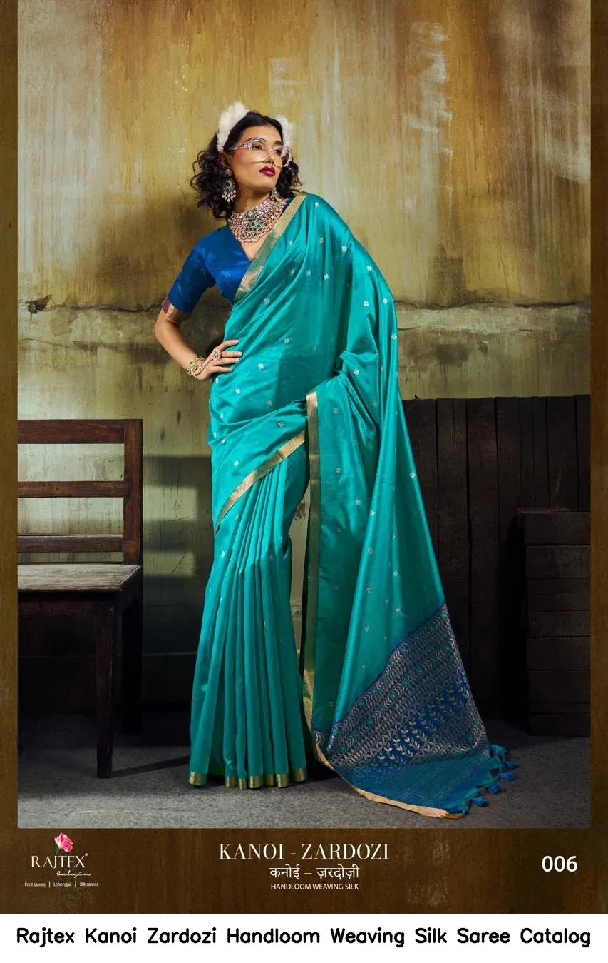 Rajtex Kanoi Zardozi Handloom Weaving Silk Saree Catalog — Wholesale Sarees, MPA wholesale from Surat — view 2