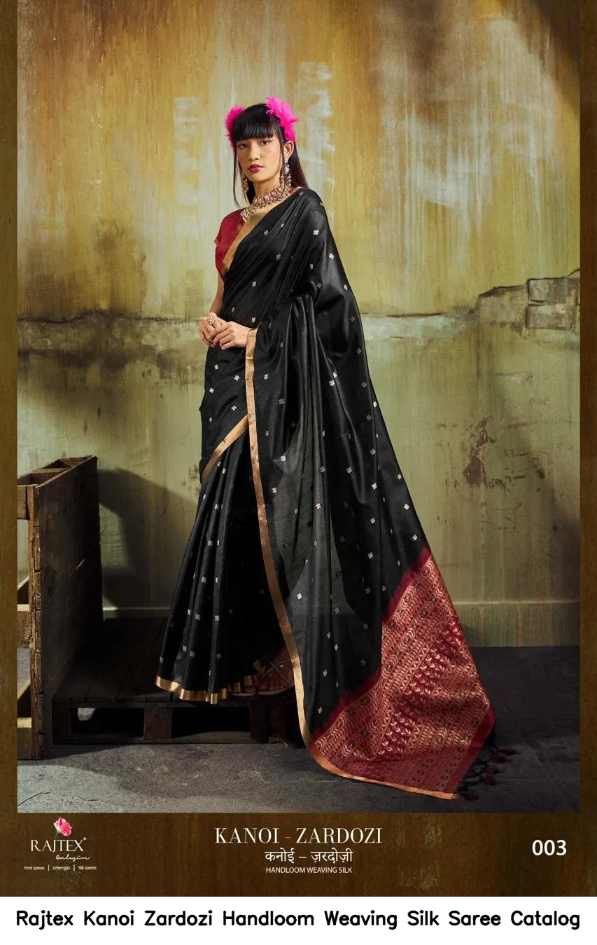 Rajtex Kanoi Zardozi Handloom Weaving Silk Saree Catalog — Wholesale Sarees, MPA wholesale from Surat — view 5
