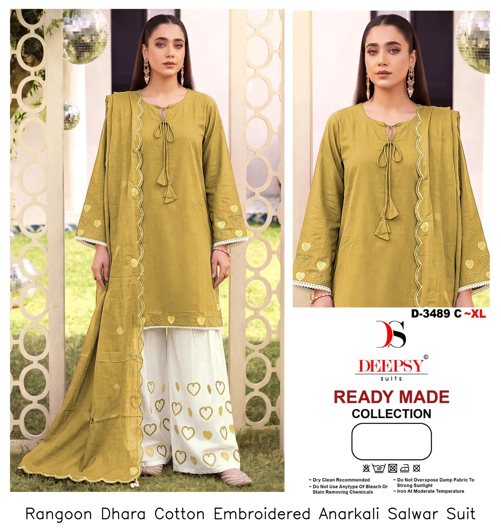 Rangoon Dhara Cotton Embroidered Anarkali Salwar Suit — Wholesale Kurti With Bottom Dupatta, Rangoon wholesale from Surat - Gallery Image 2