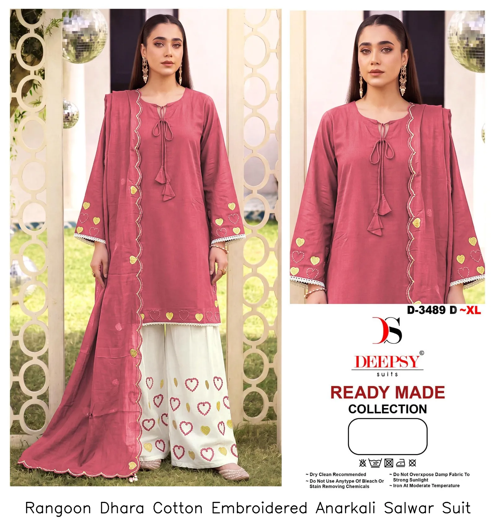Rangoon Dhara Cotton Embroidered Anarkali Salwar Suit — Wholesale Kurti With Bottom Dupatta, Rangoon wholesale from Surat - Gallery Image 3
