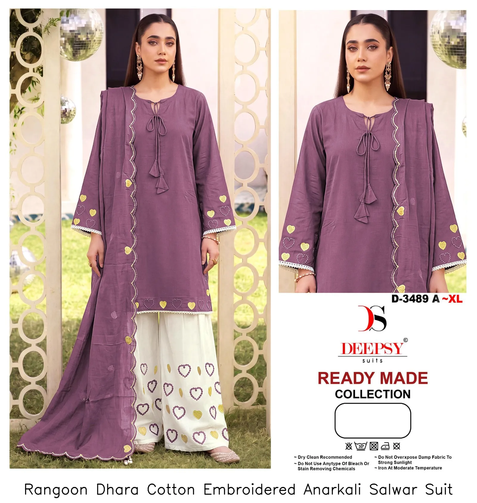 Rangoon Dhara Cotton Embroidered Anarkali Salwar Suit — Wholesale Kurti With Bottom Dupatta, Rangoon wholesale from Surat - Gallery Image 4