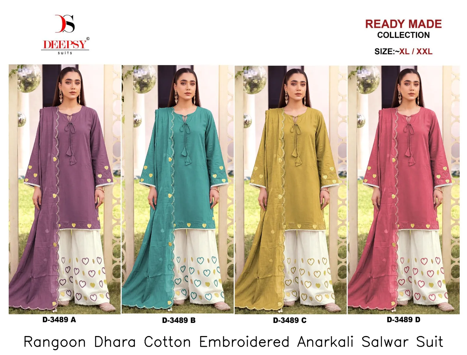 Rangoon Dhara Cotton Embroidered Anarkali Salwar Suit — Wholesale Kurti With Bottom Dupatta, Rangoon wholesale from Surat - Gallery Image 5