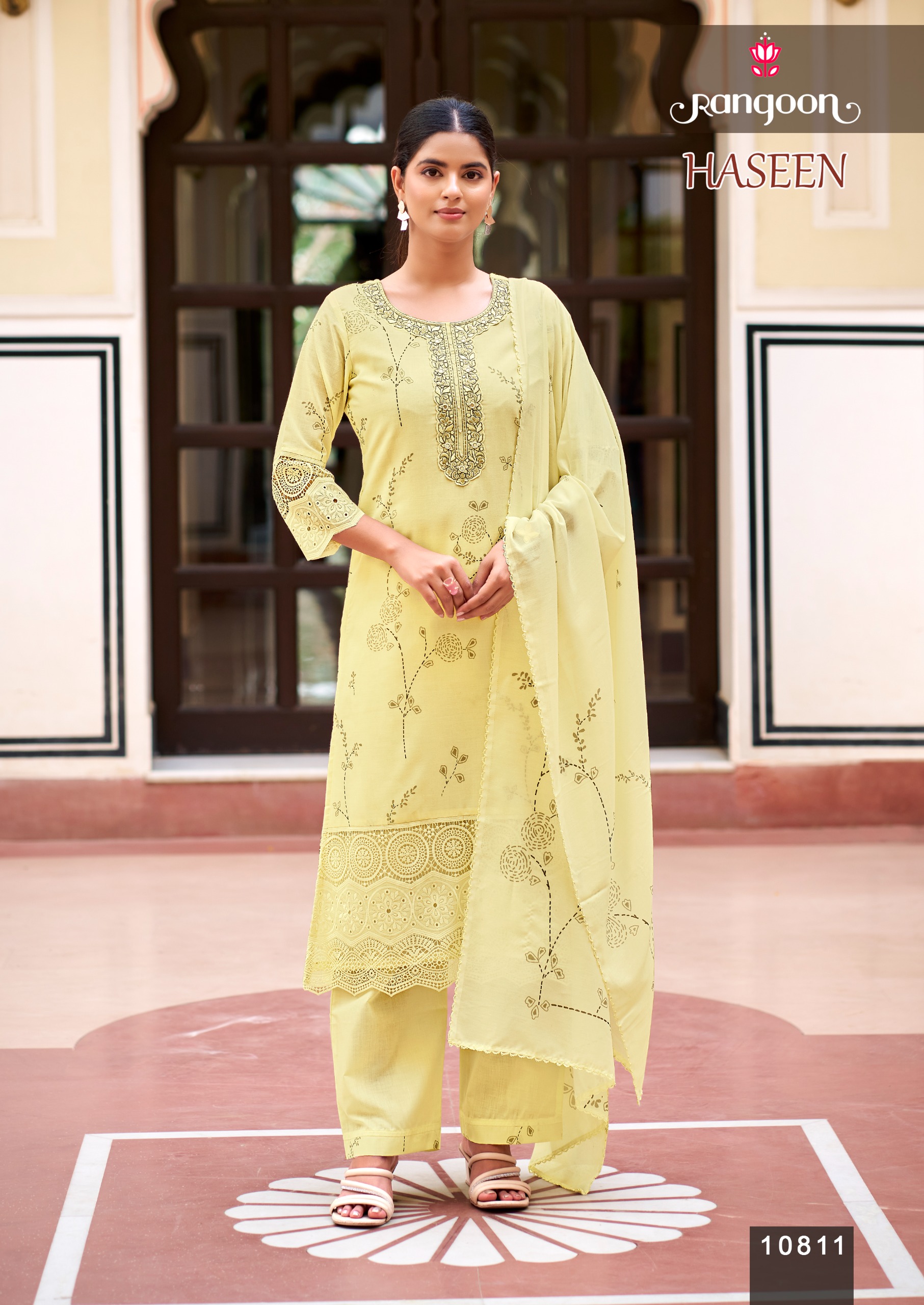 Rangoon Haseen Cotton Digital Printed Kurti Set Catalog — Wholesale Readymade Suit, Rangoon wholesale from Surat — view 4