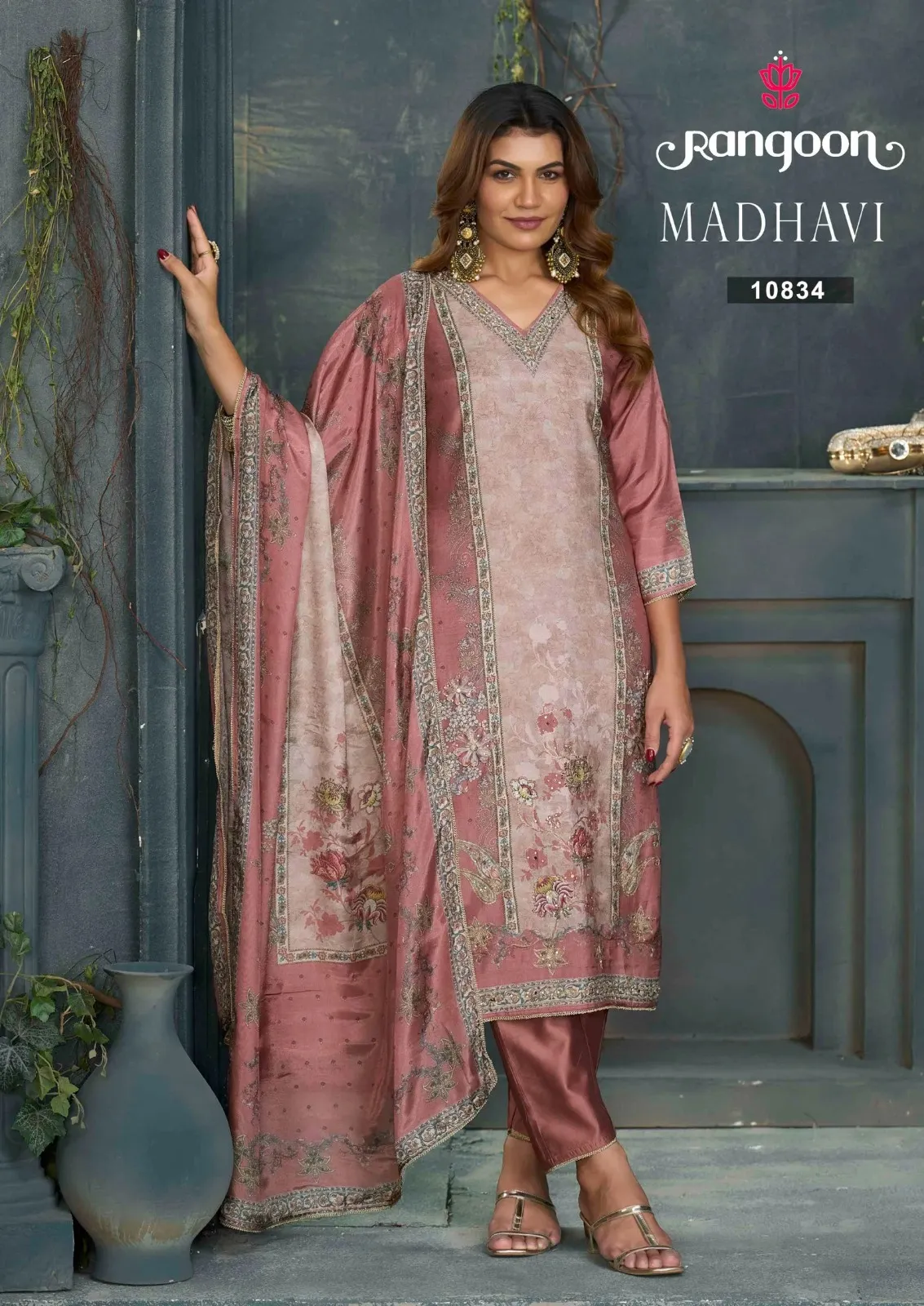 Rangoon Madhavi Muslin Digital Printed Readymade Salwar Suit