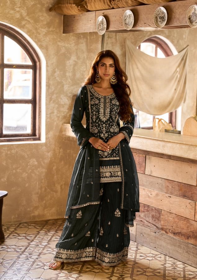 Rasalika Muskaan Viscose Organza Embroidered Salwar Suit