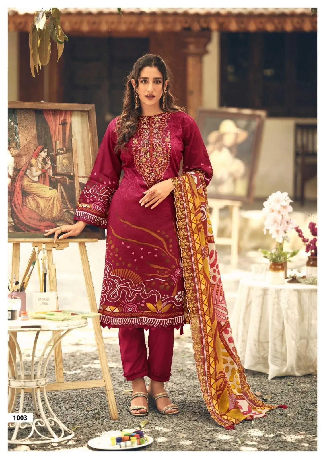 Riaz Arts Abu Saeed  Cambric Lawn Cotton Salwar Suit