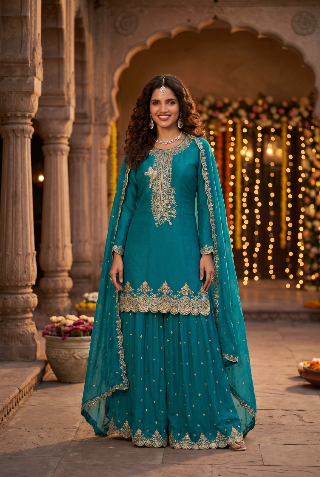Roohaa Vol 18 Tora Silk Embroidered Salwar Suit — Wholesale Sharara Suits, MPA wholesale from Surat — view 6