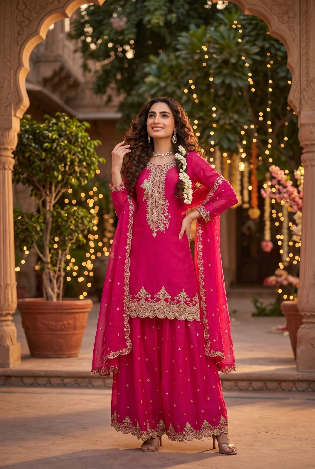 Roohaa Vol 18 Tora Silk Embroidered Salwar Suit — Wholesale Sharara Suits, MPA wholesale from Surat — view 2