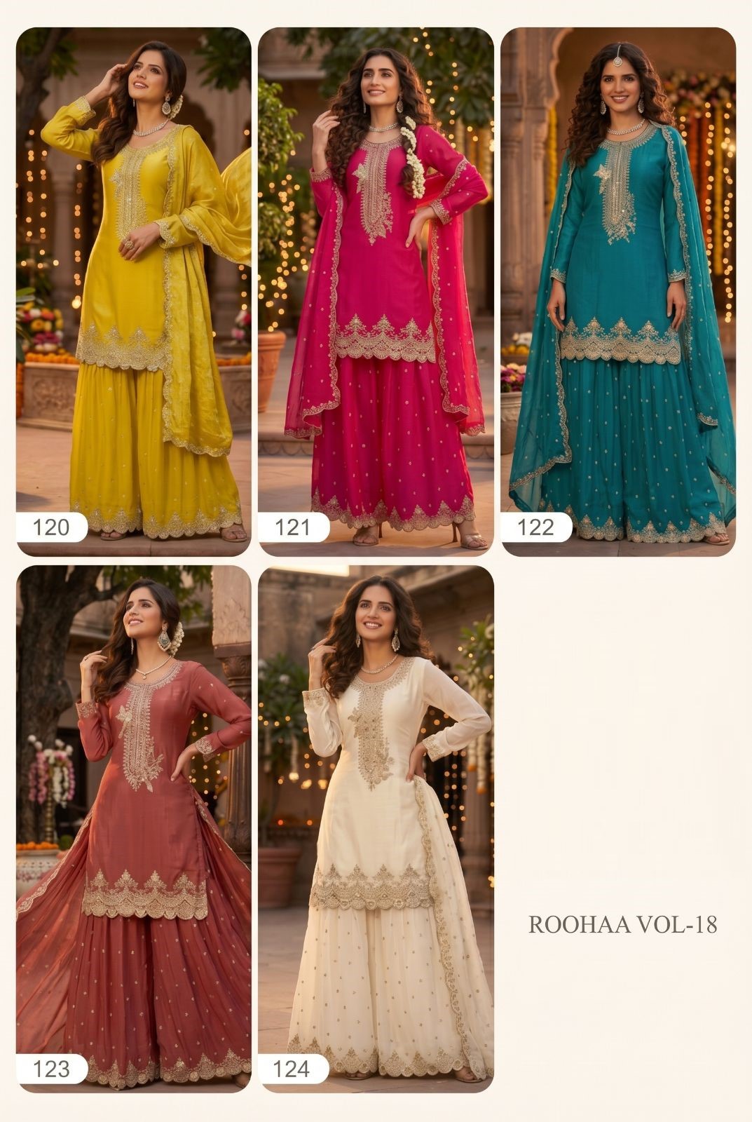 Roohaa Vol 18 Tora Silk Embroidered Salwar Suit — Wholesale Sharara Suits, MPA wholesale from Surat — view 8