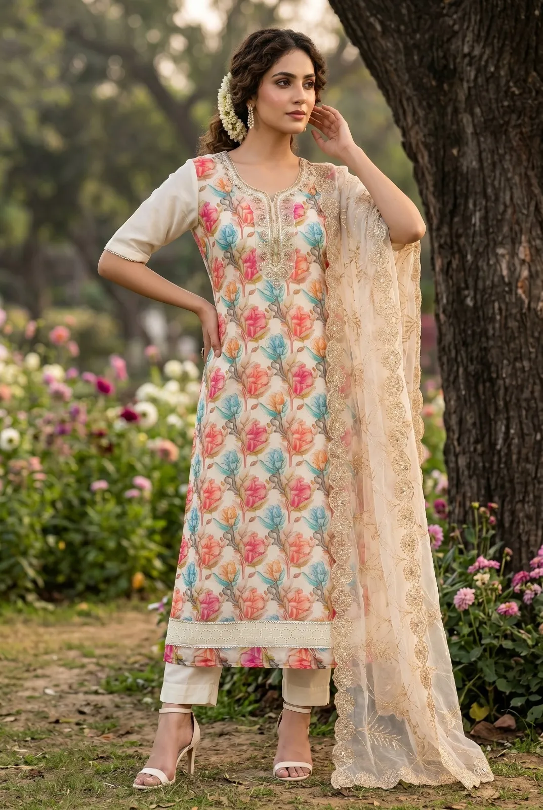 Roohaa Vol 22 Organza With Hand Worked Salwar Suit — Wholesale Readymade Pakistani Suits, Roohaa wholesale from Surat — view 1