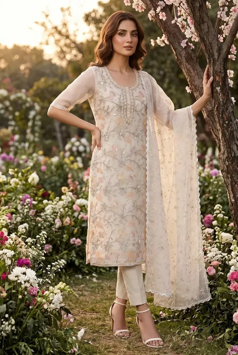 Roohaa Vol 24 Organza Handwork Readymade Salwar Suit