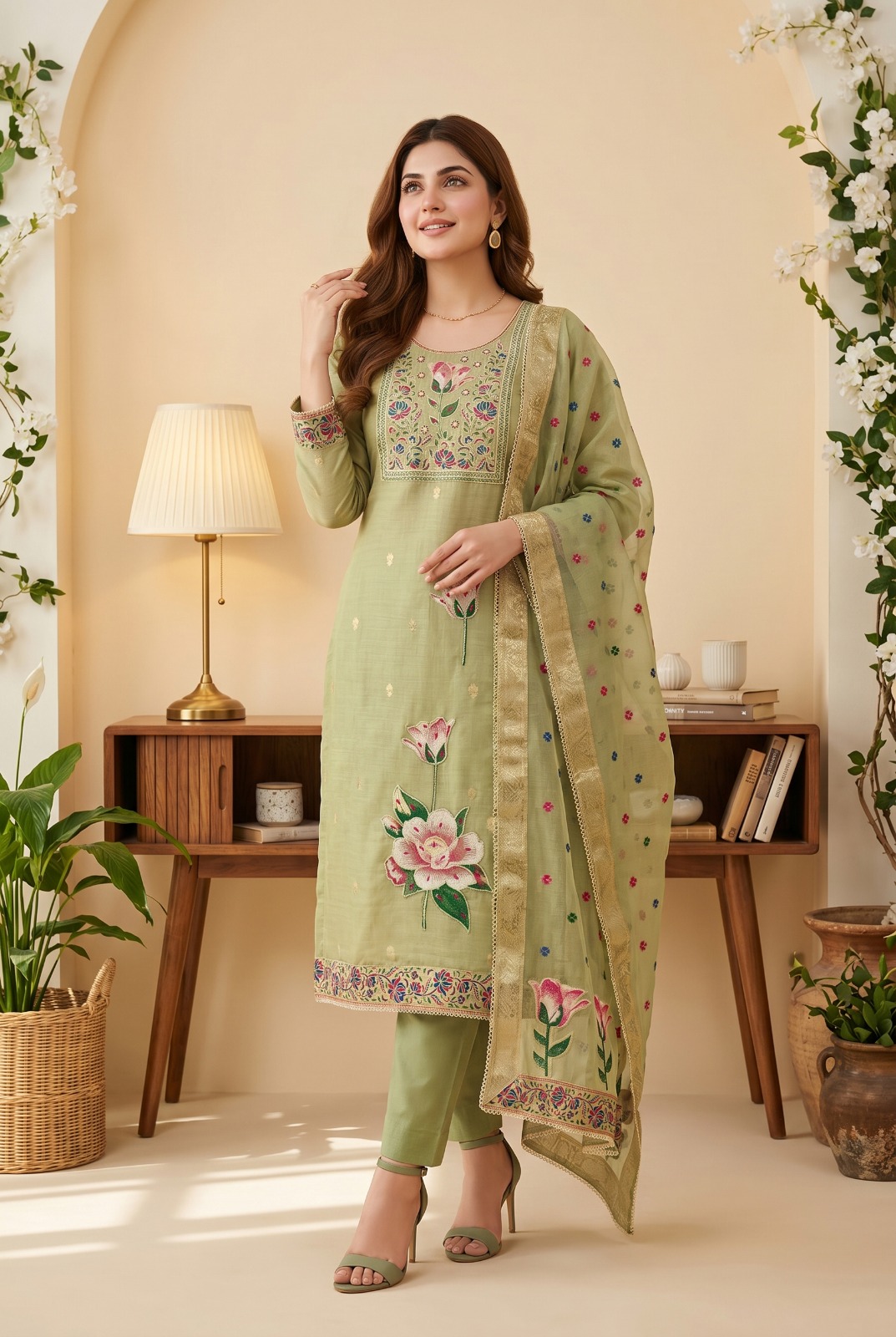 Roohaa Vol 27 Banarasi Cotton Hand Work Readymade Salwar Suit — Wholesale Readymade Suit, MPA wholesale from Surat — view 6
