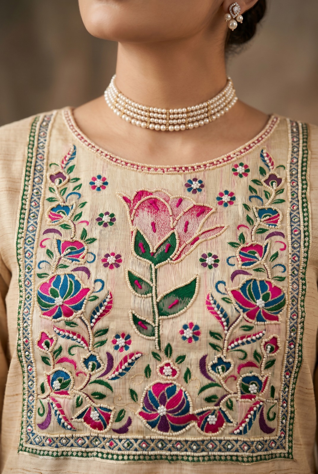 Roohaa Vol 27 Banarasi Cotton Hand Work Readymade Salwar Suit — Wholesale Readymade Suit, MPA wholesale from Surat — view 5