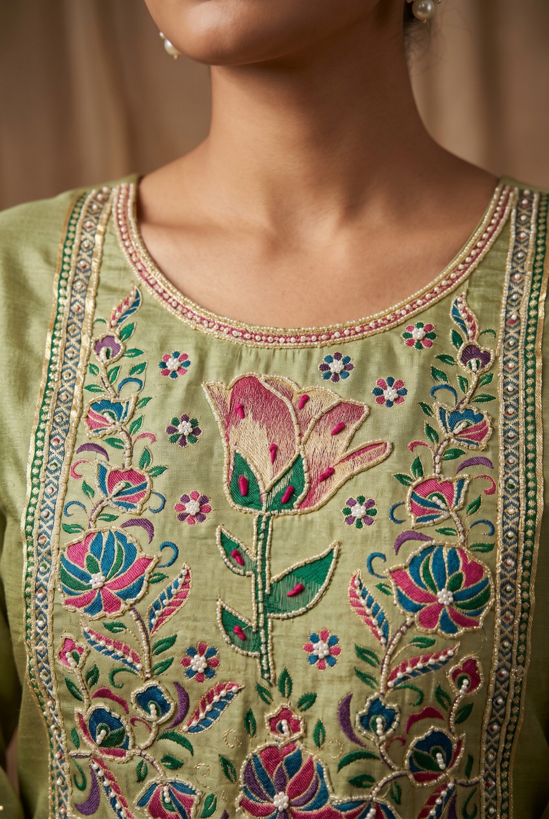 Roohaa Vol 27 Banarasi Cotton Hand Work Readymade Salwar Suit — Wholesale Readymade Suit, MPA wholesale from Surat — view 4