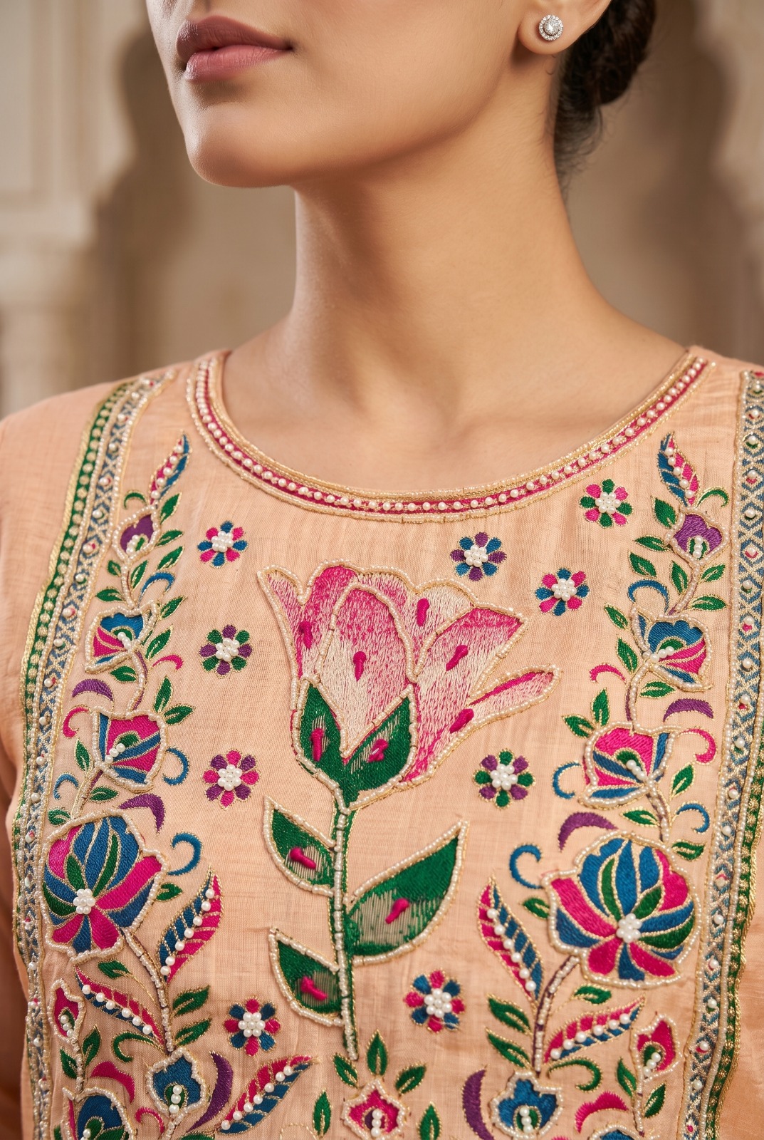 Roohaa Vol 27 Banarasi Cotton Hand Work Readymade Salwar Suit — Wholesale Readymade Suit, MPA wholesale from Surat — view 3