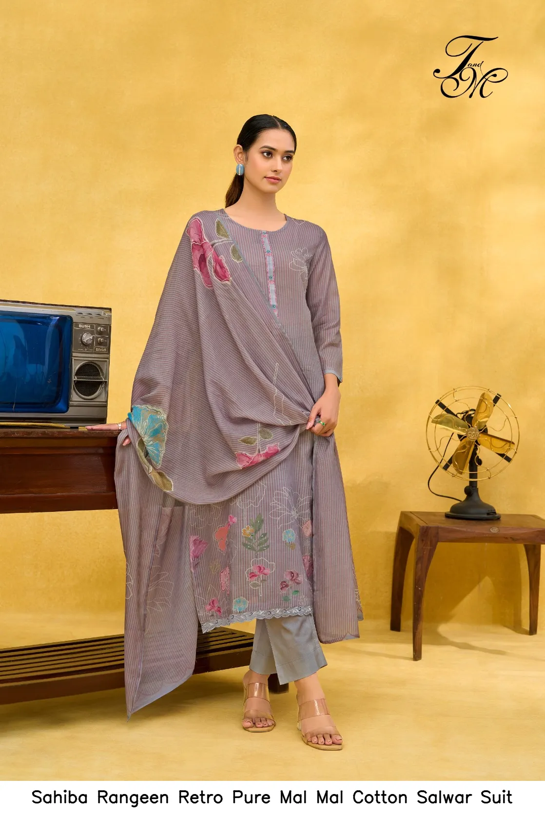 Sahiba Rangeen Retro Pure Mal Mal Cotton Salwar Suit — Wholesale Salwar Suits, Sahiba wholesale from Surat — Photo 9