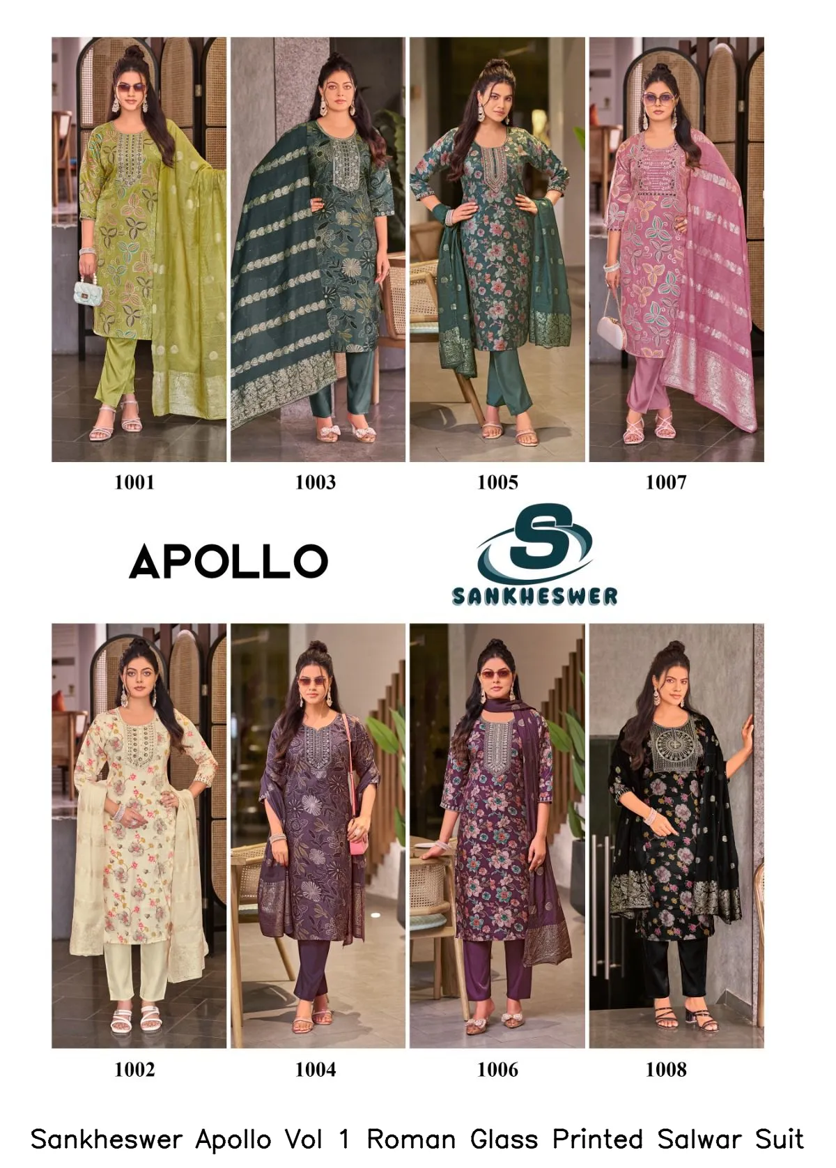 Sankheswer Apollo Vol 1 Roman Glass Printed Salwar Suit — Wholesale Salwar Suits, Sankheswer wholesale from Surat — view 4