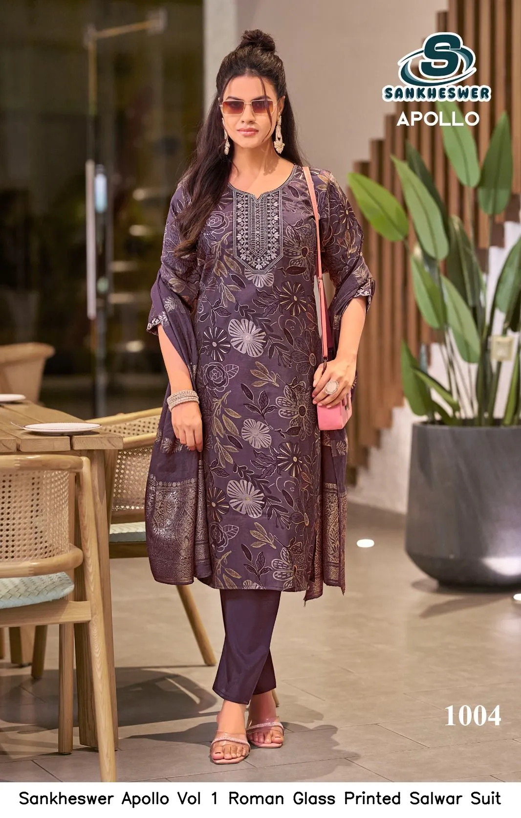 Sankheswer Apollo Vol 1 Roman Glass Printed Salwar Suit — Wholesale Salwar Suits, Sankheswer wholesale from Surat — view 5