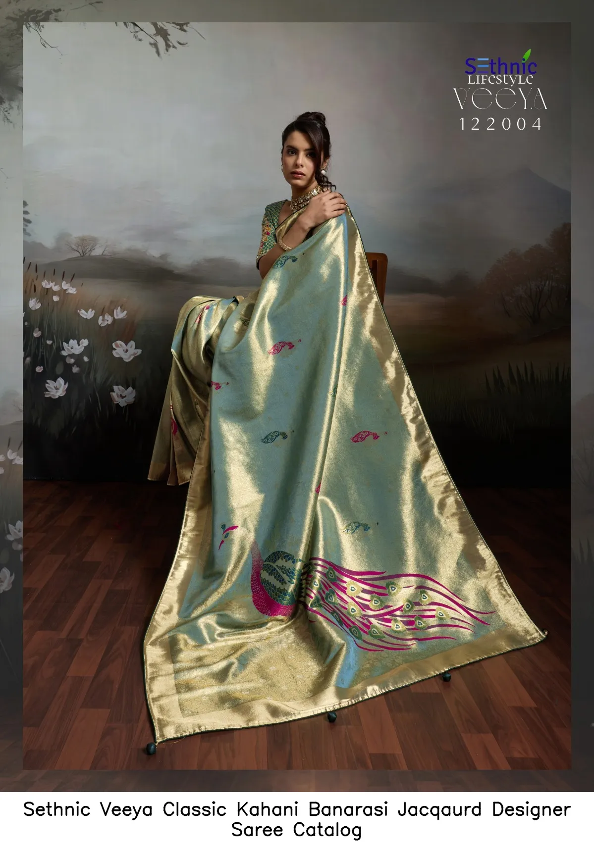 Sethnic Veeya Classic Kahani Banarasi Jacqaurd Designer Saree Catalog — Wholesale Sarees, MPA wholesale from Surat — Photo 9