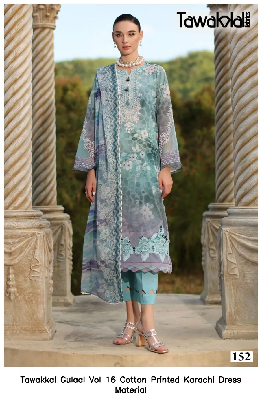 Tawakkal Gulaal Vol 16 Cotton Printed Karachi Dress Material — Wholesale Readymade Pakistani Suits, Tawakkal wholesale from Surat — Photo 3