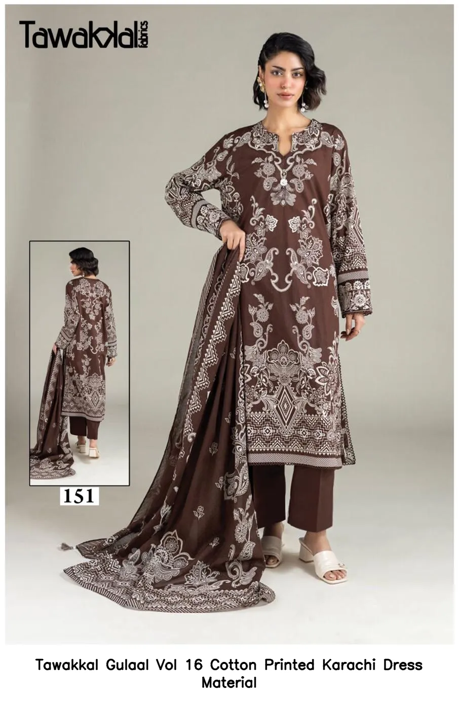 Tawakkal Gulaal Vol 16 Cotton Printed Karachi Dress Material — Wholesale Readymade Pakistani Suits, Tawakkal wholesale from Surat — Photo 9