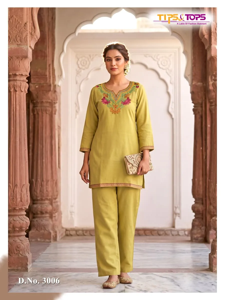 Trendy Touch Vol 3 Rayon Embroidered Co Ord Set