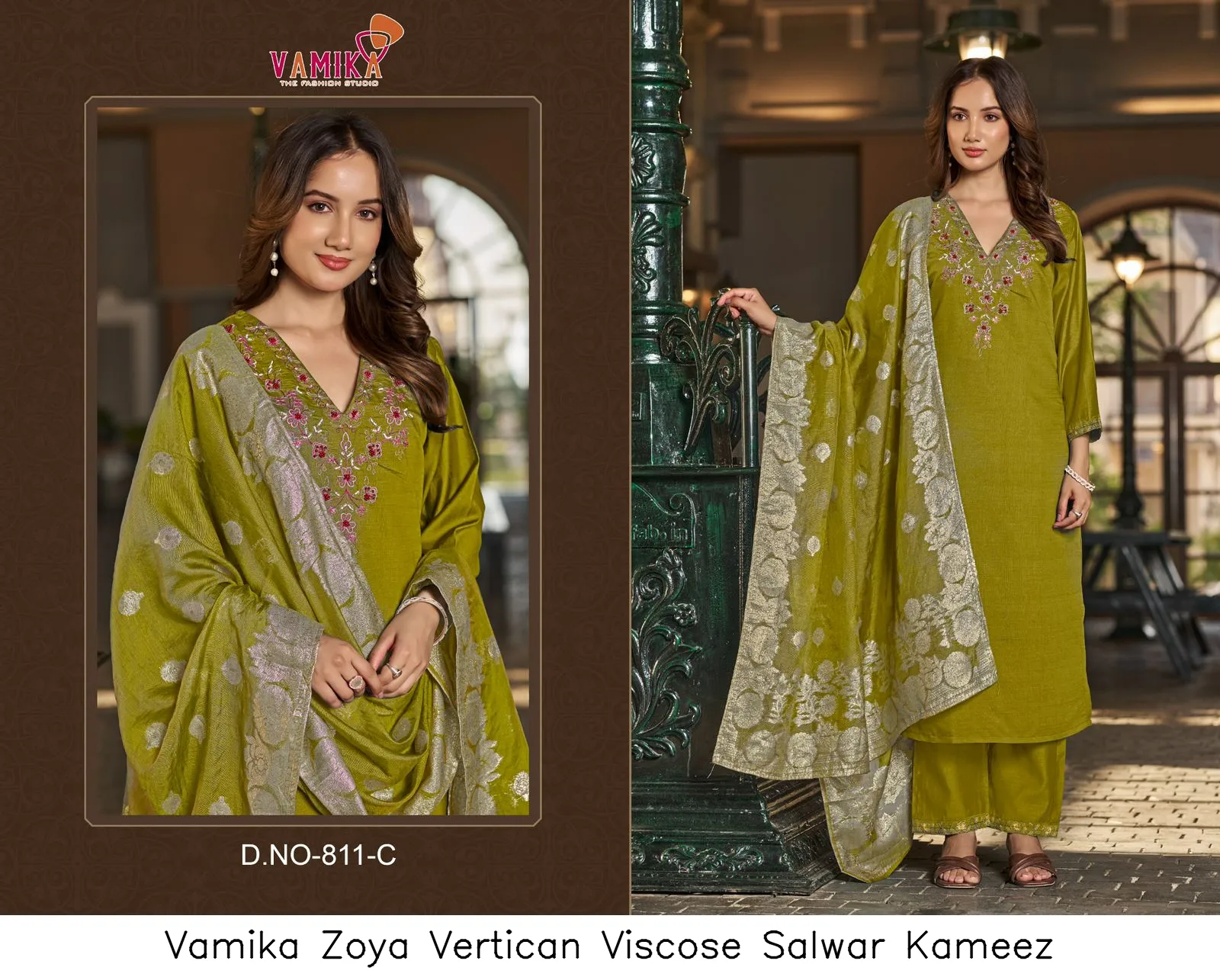 Vamika Zoya Vertican Viscose Salwar Kameez — Wholesale Readymade Pakistani Suits, vamika wholesale from Surat — view 5