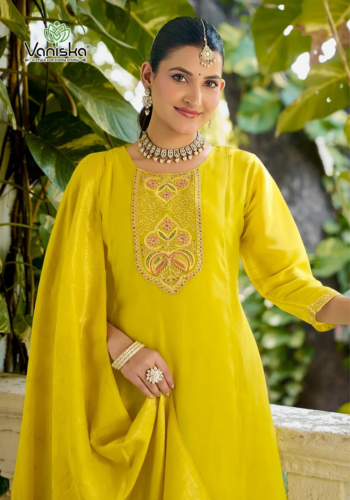 Vaniska Anarkali Vol 1 Mal Chanderi Gown Style Salwar  Suit