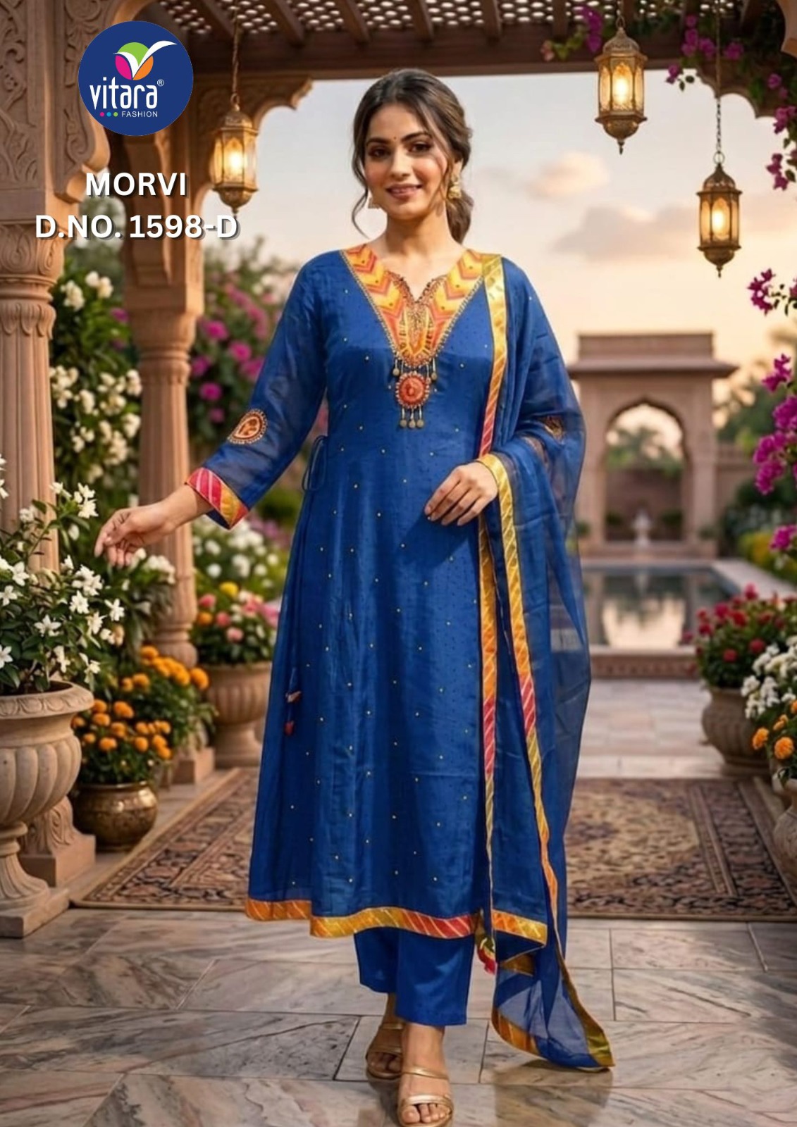 Vitara Morvi Kurti Set Mul Chanderi Embroidered Collection