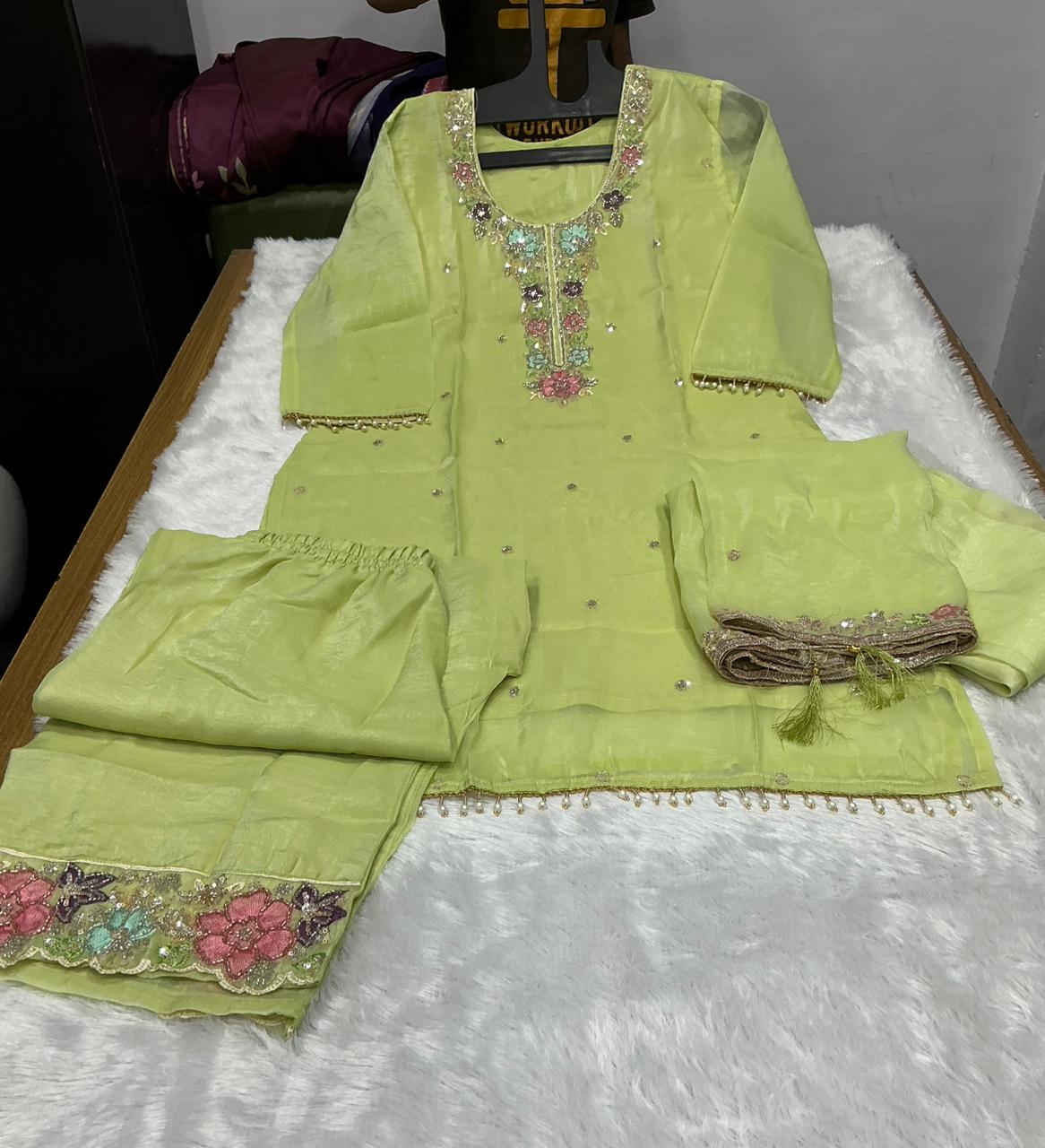 Vitara Rasida Vol 1 Gold Crush Beads Embroidered Kurti Set — Wholesale Readymade Suit, Vitara Fashion wholesale from Surat — view 3