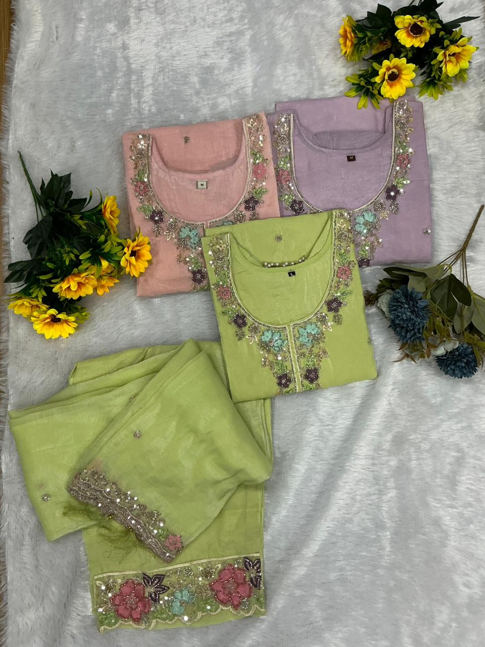 Vitara Rasida Vol 1 Gold Crush Beads Embroidered Kurti Set — Wholesale Readymade Suit, Vitara Fashion wholesale from Surat — view 2