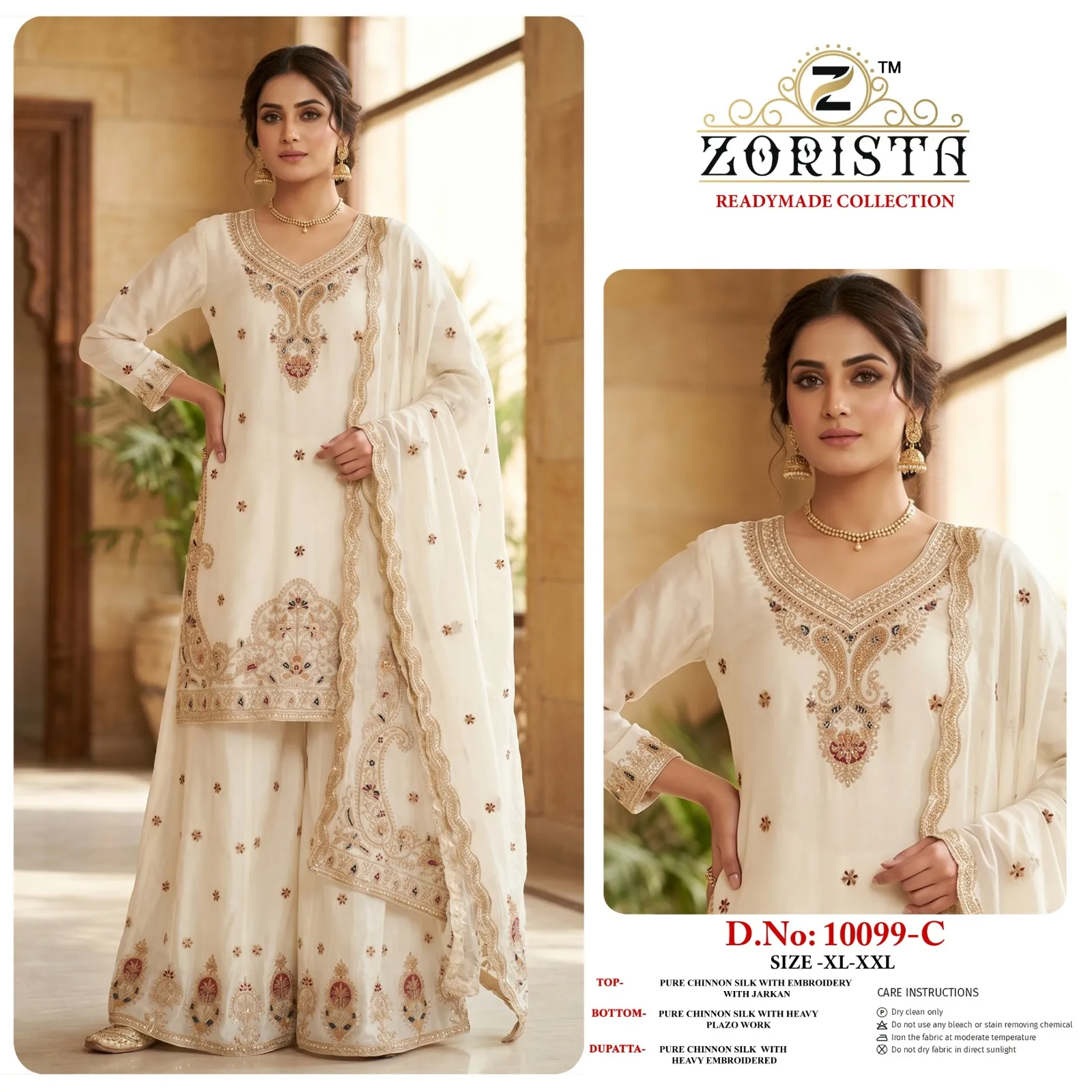 Zorista 10099 A To D Chinon Silk Embroidered Salwar Suit