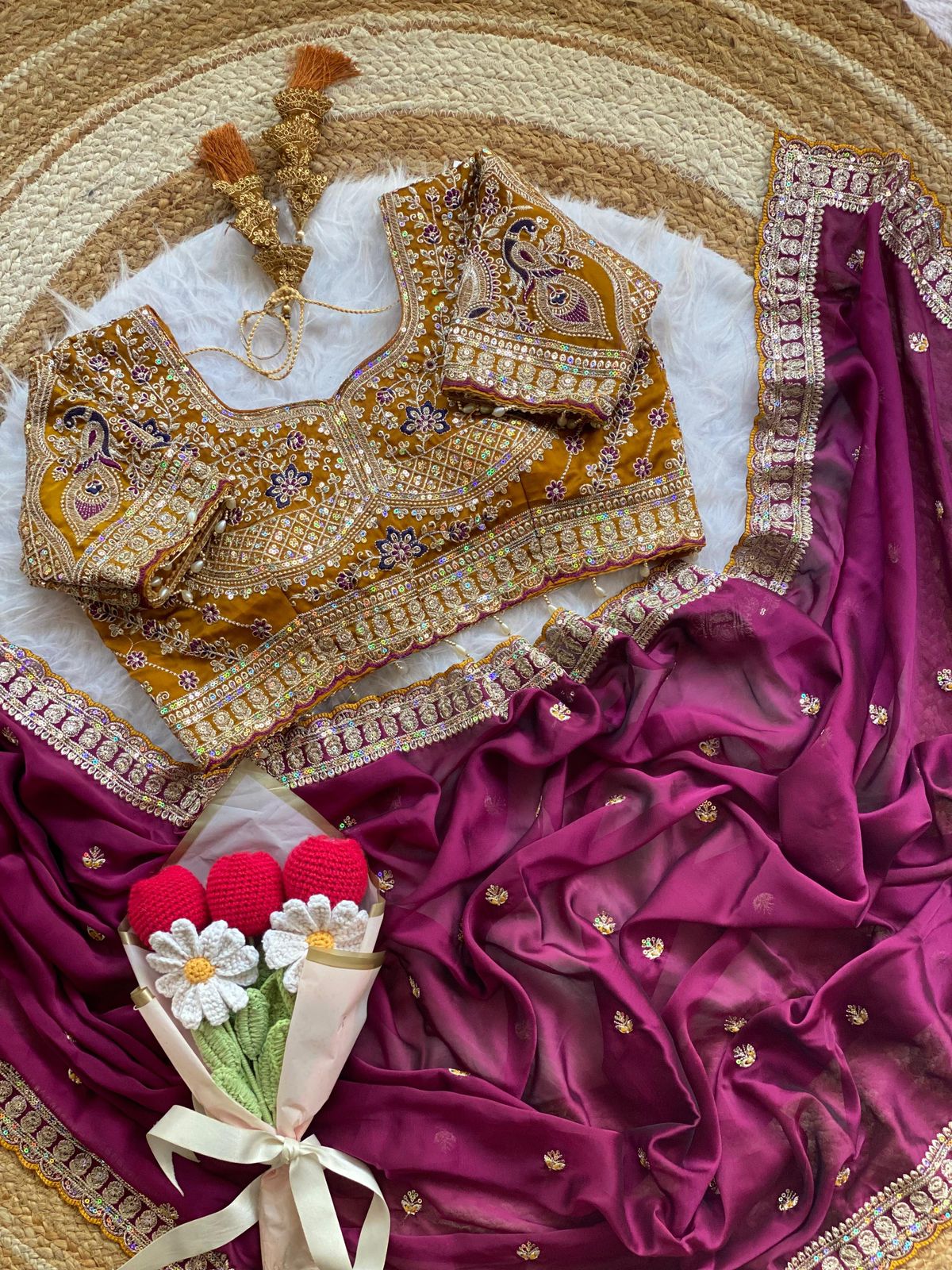 NCO 188 Rangoli Silk Thread Sequins Wedding Wear Saree