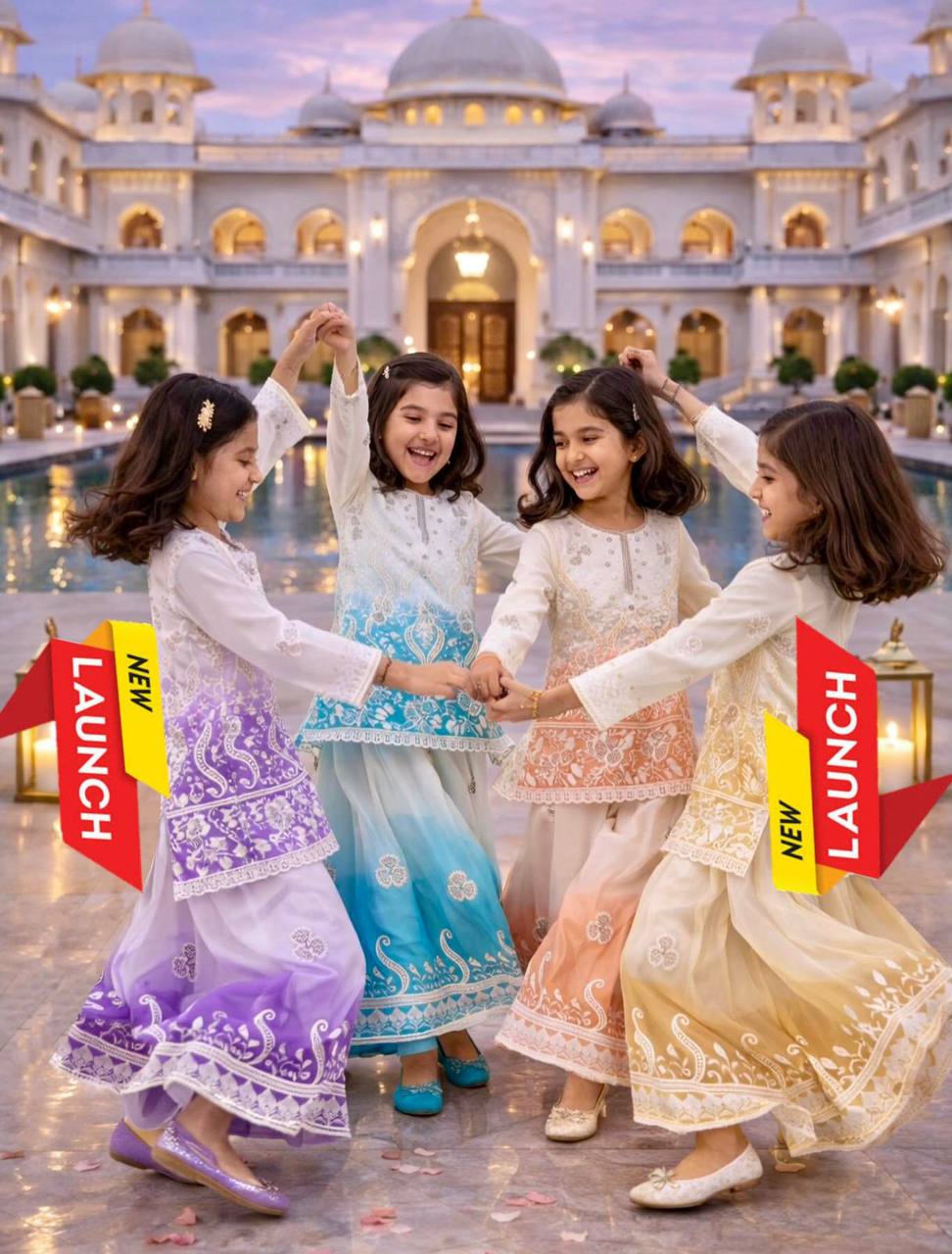 OC 249 Heavy Natural Crepe Kids Palazzo Suit Collection — Singles, Vardan Ethnic wholesale from Surat — view 14