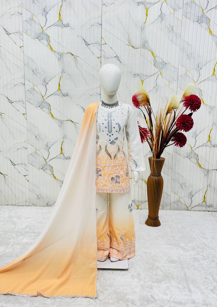 OC 249 Heavy Natural Crepe Kids Palazzo Suit Collection — Singles, Vardan Ethnic wholesale from Surat — view 8