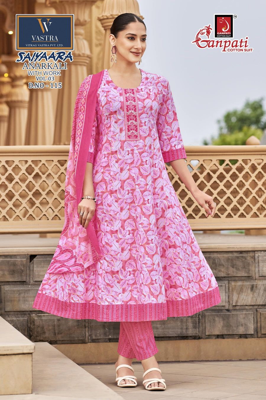 Ganpati Saiyaara Vol 3 Anarkali Style Cotton Printed Readymade Salwar Suit