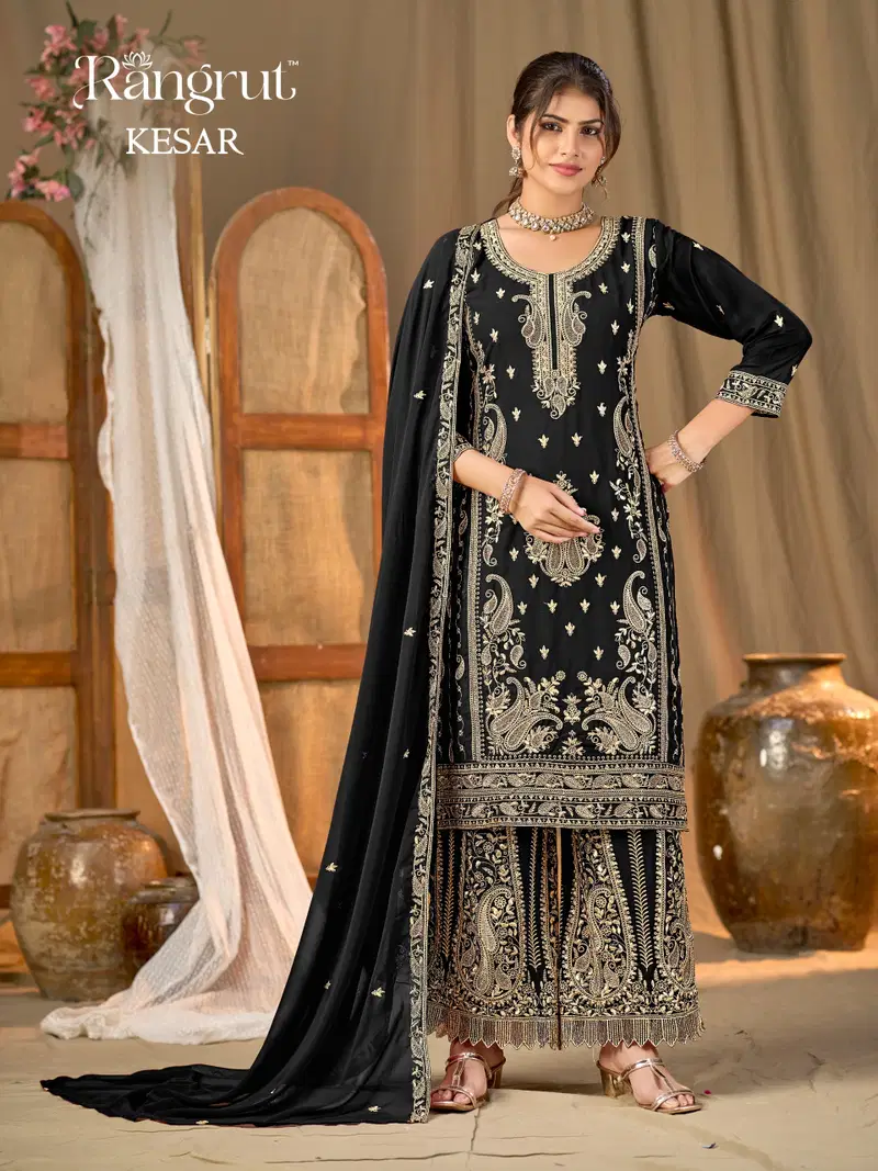 Rangrut Kesar Georgette Embroidered Salwar Kameez Catalog — Wholesale Readymade Suit, Vardan Ethnic wholesale from Surat — view 3