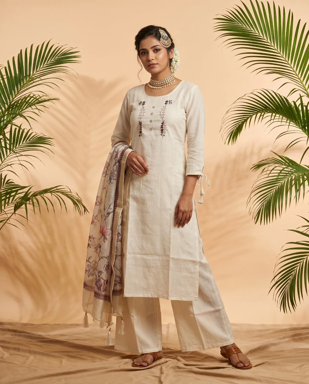 Naisha K 1022 Berlin Handworked Kurti With Bottom Dupatta Set — Wholesale Readymade Suit, Naisha wholesale from Surat — Photo 5