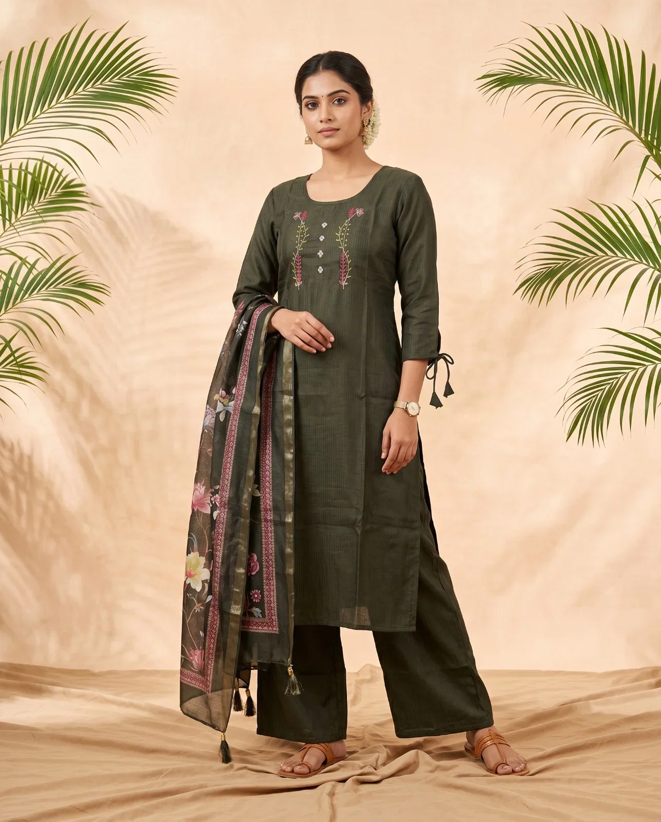 Naisha K 1022 Berlin Handworked Kurti With Bottom Dupatta Set — Wholesale Readymade Suit, Naisha wholesale from Surat — Photo 2