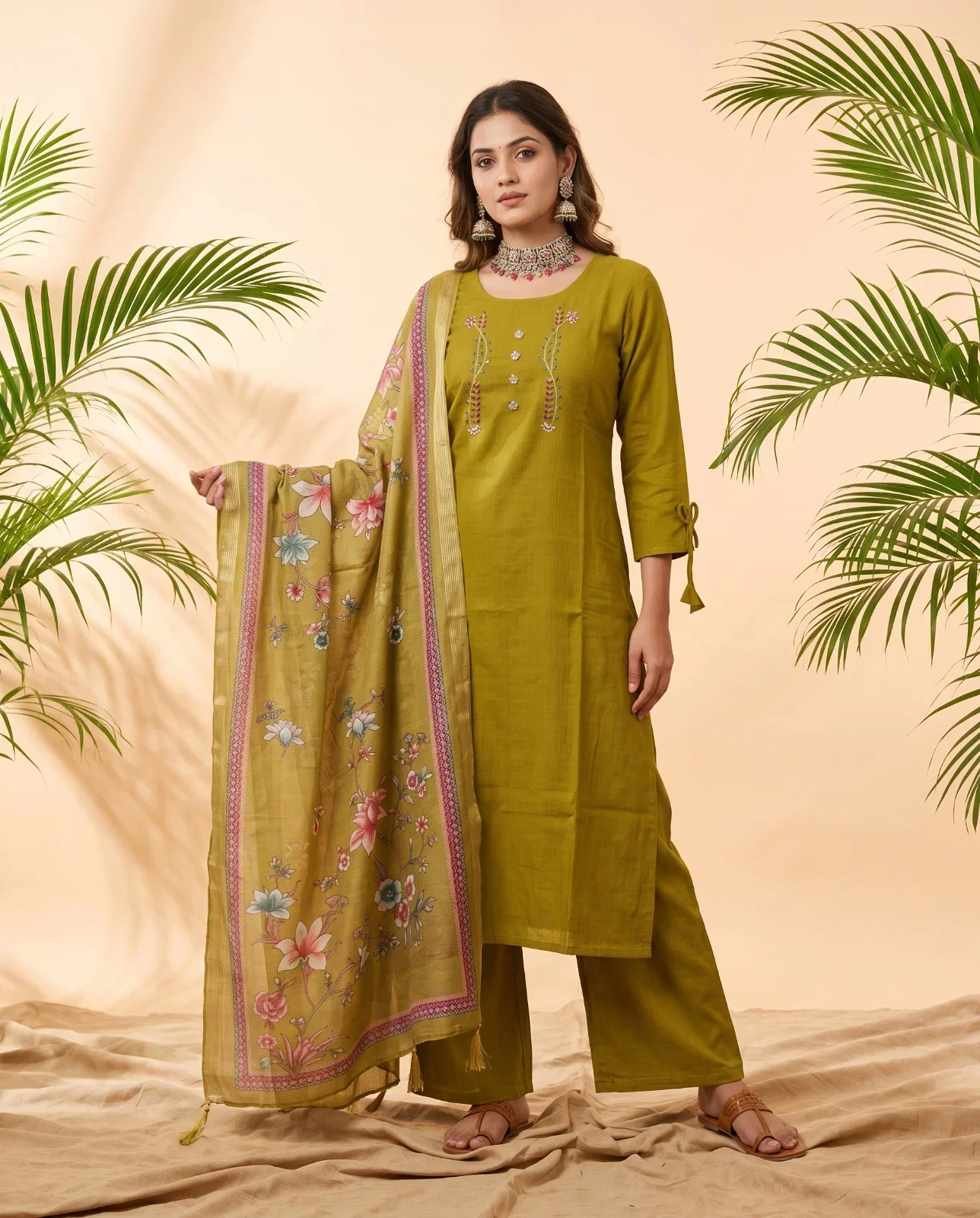 Naisha K 1022 Berlin Handworked Kurti With Bottom Dupatta Set — Wholesale Readymade Suit, Naisha wholesale from Surat — Photo 10