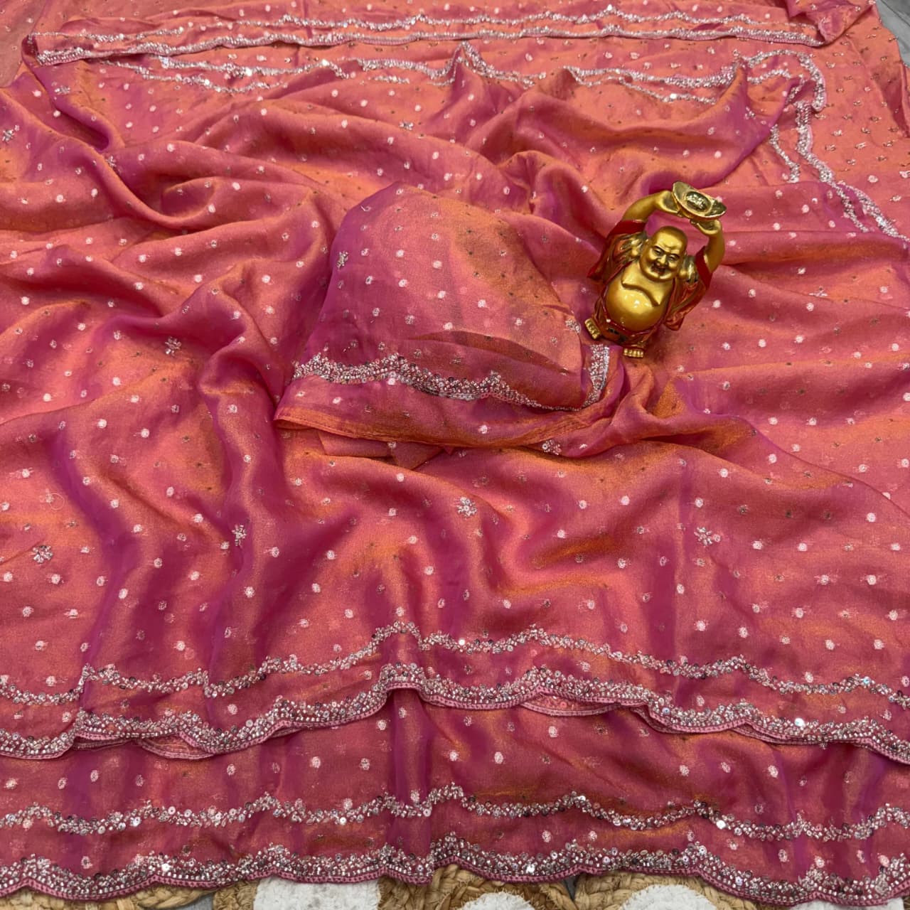 Kc 990 Fancy Silk With Sequence Worked Designer Saree Catalog — Wholesale Sarees, Vardan Ethnic wholesale from Surat — view 4