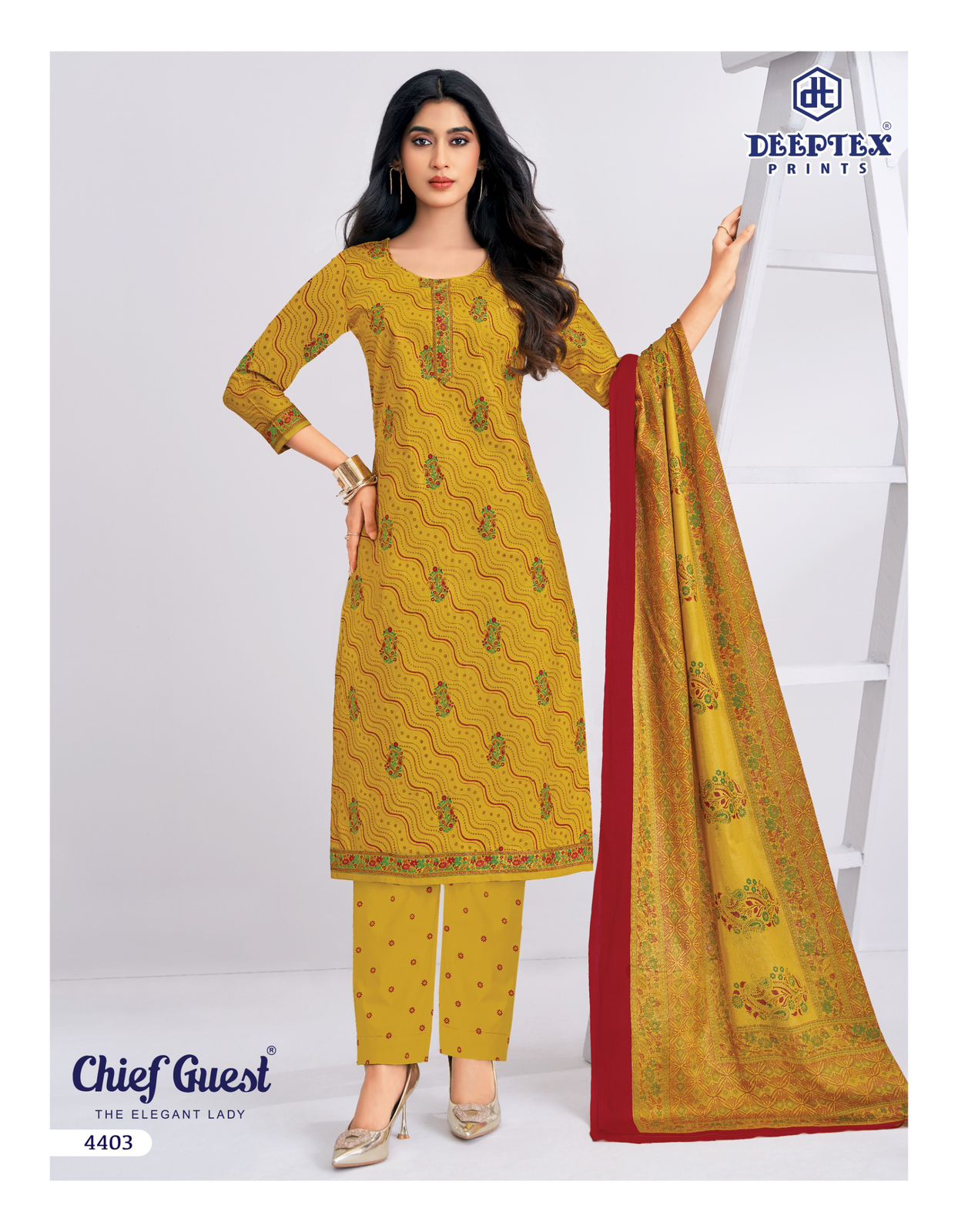 Deeptex Chief Guest Vol 44 Cotton Printed Fancy Dress Material — Wholesale Dress Material, Deeptex wholesale from Surat — view 5