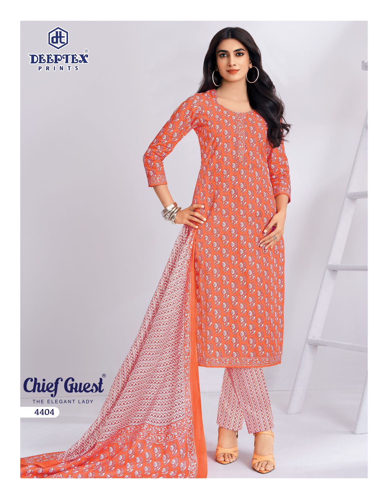 Deeptex Chief Guest Vol 44 Cotton Printed Fancy Dress Material — Wholesale Dress Material, Deeptex wholesale from Surat — view 4