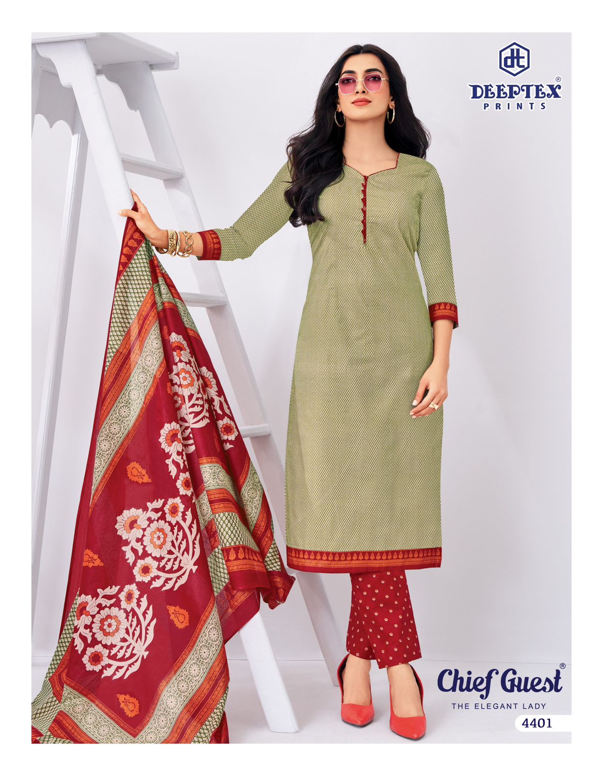Deeptex Chief Guest Vol 44 Cotton Printed Fancy Dress Material — Wholesale Dress Material, Deeptex wholesale from Surat — view 3