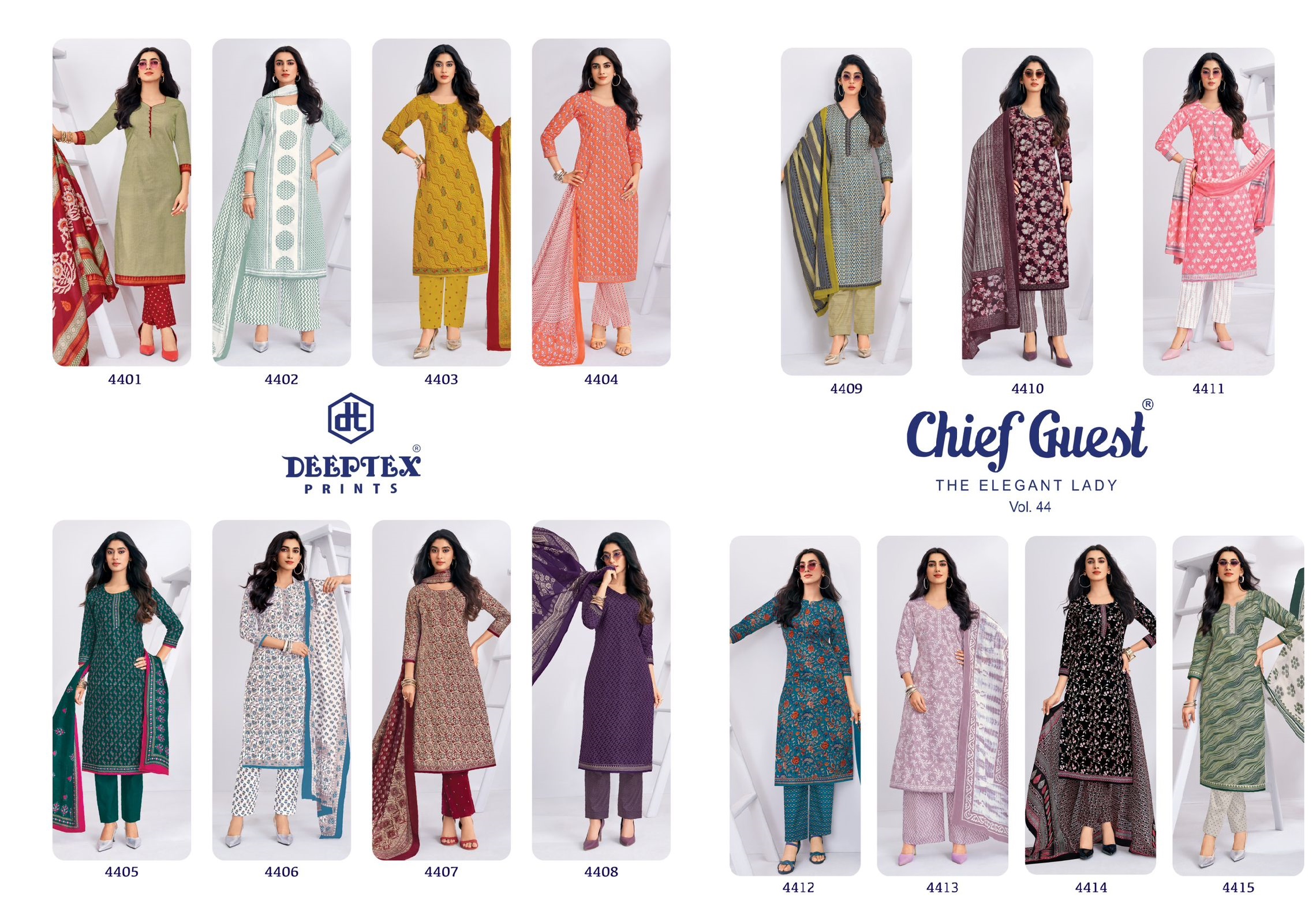 Deeptex Chief Guest Vol 44 Cotton Printed Fancy Dress Material — Wholesale Dress Material, Deeptex wholesale from Surat — view 16
