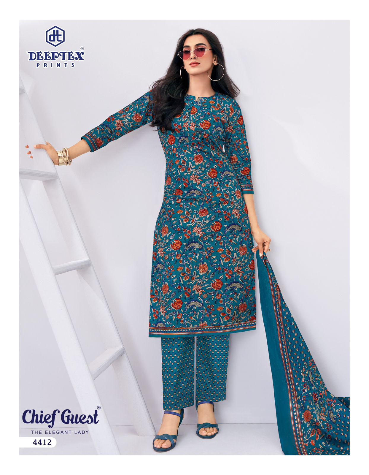 Deeptex Chief Guest Vol 44 Cotton Printed Fancy Dress Material — Wholesale Dress Material, Deeptex wholesale from Surat — view 12